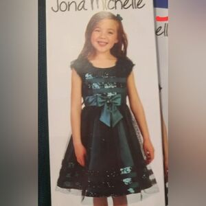 Jona Michelle Girls Tulle Dress with Sequence Embellishments